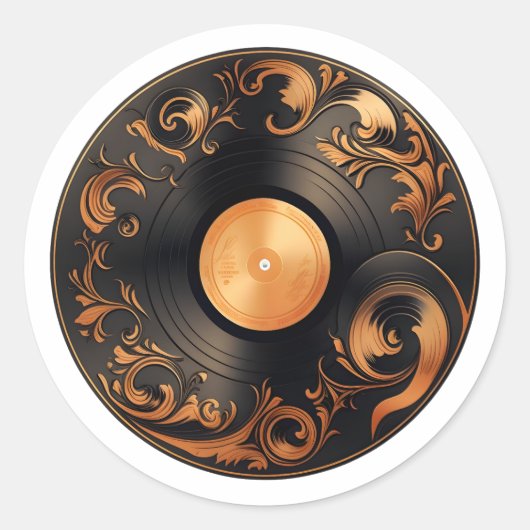 Opslagdag Koel Vinyl Record vinylmuziekventilator Ronde Sticker (Voorkant)