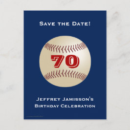 Opslagdatum 70e verjaardag Baseball Aankondigingskaart