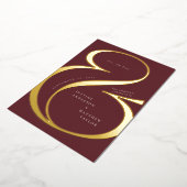 Opslagdatum Burgundy Red Gold Ampersand Folie Uitnodiging (Gedraaid)