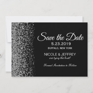 Opslagdatum Elegant Black & White Diamond Weddensc Save The Date
