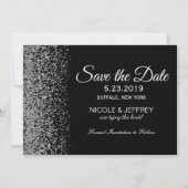 Opslagdatum Elegant Black & White Diamond Weddensc Save The Date (Voorkant)