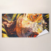 Opslagge hagedis gezicht close-up badhanddoek (Badhanddoek)