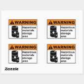 Opslaggebied voor gevaarlijke materialen rechthoekige sticker (Vel)
