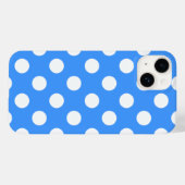 Opslaggevende blauwe en grote witte polka stippen Case-Mate iPhone case (Achterkant (horizontaal))