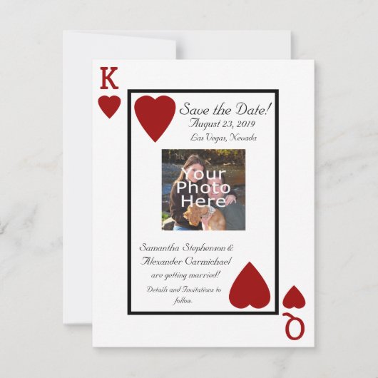 Opslagkaart Koning/Koningin Foto Save the Date (Voorkant)