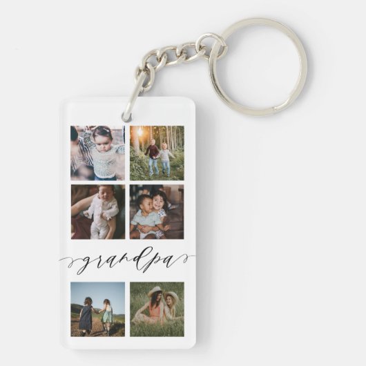 Opslagscript | Grootkinderen Fotoraster collage Sleutelhanger (achterkant)