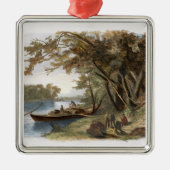 Opsluiting van de Reizigers op de Missouri, platte Metalen Ornament (Voorkant)