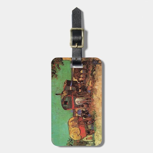 Opsluiting van zigeuners met caravans, Van Gogh Bagagelabel (Voorkant verticaal)