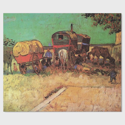 Opsluiting van zigeuners met caravans, Van Gogh Cadeaupapier (Vlak)