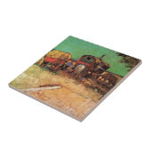 Opsluiting van zigeuners met caravans, Van Gogh Tegeltje (Zijkant)