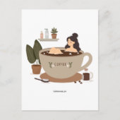 Opsnuiven met wat koffie briefkaart (Voorkant)