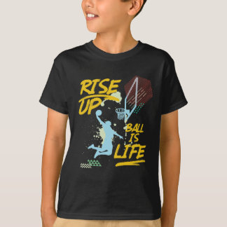 Opstaan. Ball is leven. Basketball Baller Coach T-shirt