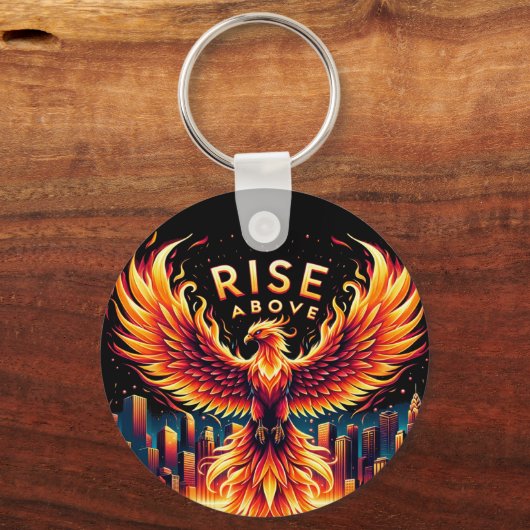 Opstaan boven Phoenix Fire Sleutelhanger (Voorkant)
