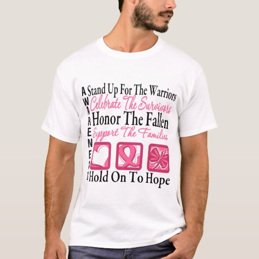 Opstaan Celebrate Collage Breast Cancer T-shirt (Voorkant)