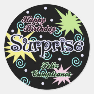 Opstaan! Confetti Birthday Ronde Sticker