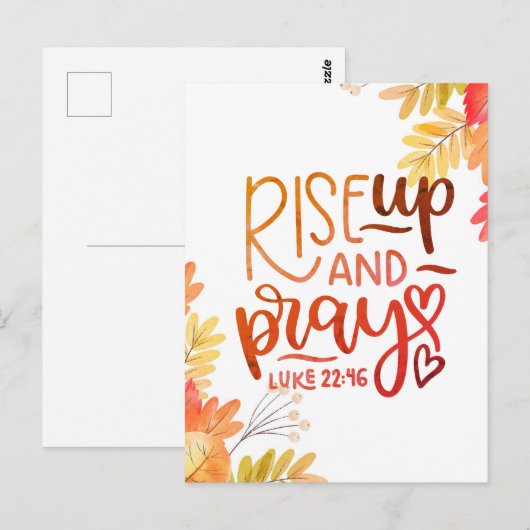 Opstaan en bidden briefkaart (Voorkant / Achterkant)
