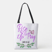 Opstaan en bidden tote bag (Achterkant)