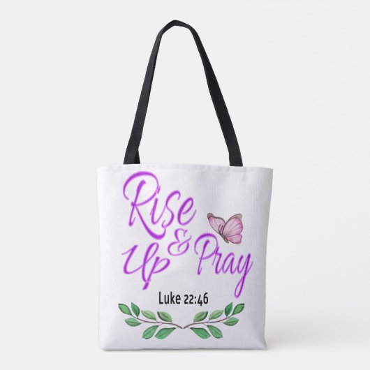 Opstaan en bidden tote bag (Achterkant)