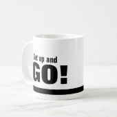 Opstaan en gaan! Coffee of Tea-Mok Koffiemok (Voorkant links)