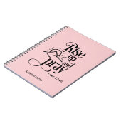 Opstaan en Luke 22:46 Aangepast roze gebed bidden Notitieboek (Linkerzijde)