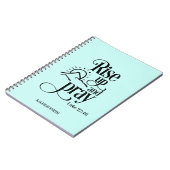 Opstaan en Luke 22:46 Custom Blue Prayer bidden Notitieboek (Linkerzijde)