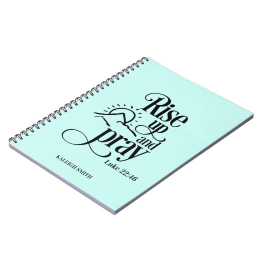 Opstaan en Luke 22:46 Custom Blue Prayer bidden Notitieboek (Linkerzijde)