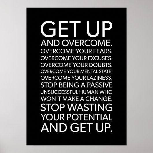 Opstaan en overwinnen - Gym, Hustle, Succes Poster (Voorkant)