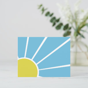 Opstaan en schijnen in het blauw briefkaart