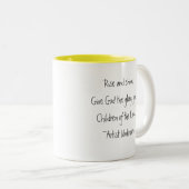 Opstaan en schijnen! tweekleurige koffiemok (Voorkant rechts)