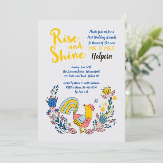 Opstaan en Shine Uitnodiging (Staand voorkant)