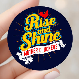 Opstaan en Shinen Moeder Klokkers Haan Land Ronde Sticker