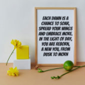 Opstaan met het Inspirerende minigedicht van Sun Poster