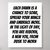 Opstaan met het Inspirerende minigedicht van Sun Poster (Voorkant)