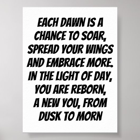 Opstaan met het Inspirerende minigedicht van Sun Poster (Voorkant)