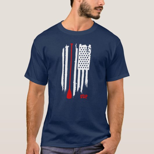 Opstaan met het opvullen van de Amerikaanse vlag T-shirt (Voorkant)