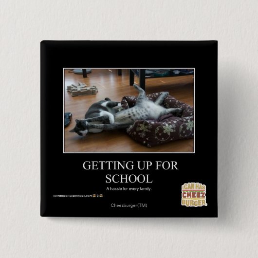 Opstaan op school vierkante button 5,1 cm (Voorkant)