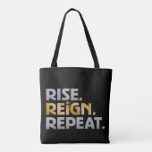 "Opstaan. Regeer. Herhaal." Tote Bag (Achterkant)