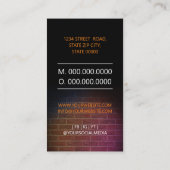 Opstaan show visitekaartje (Achterkant)