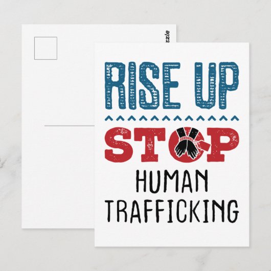 Opstaan Stop Mensenhandel Briefkaart (Voorkant / Achterkant)