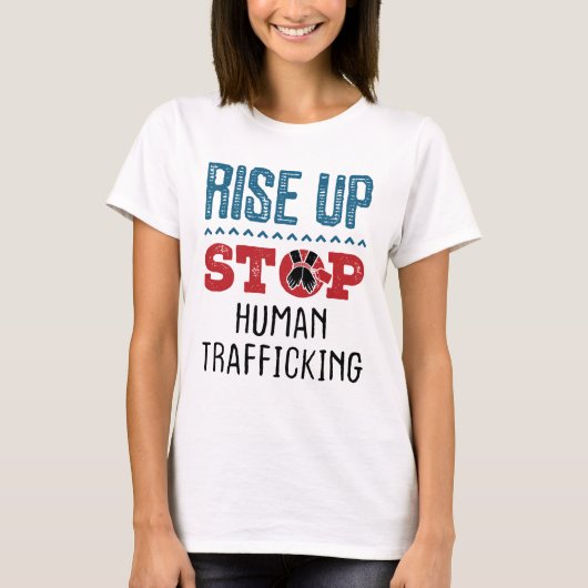 Opstaan Stop Mensenhandel T-shirt (Voorkant)
