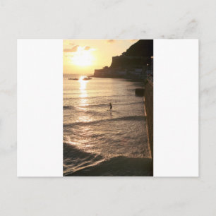 Opstaan tegen de zonsondergang van San Sebastian Briefkaart