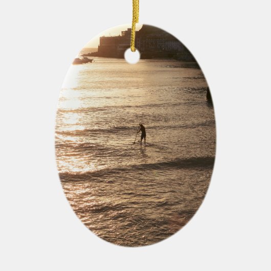 Opstaan tegen de zonsondergang van San Sebastian Keramisch Ornament (Voorkant)