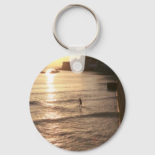 Opstaan tegen de zonsondergang van San Sebastian Sleutelhanger (Voorkant)