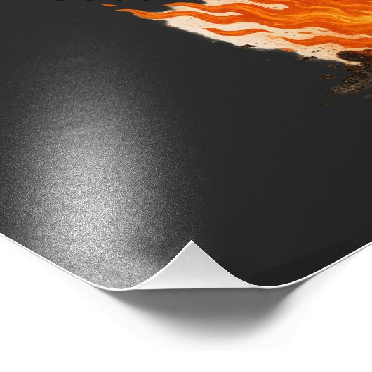 Opstaan uit de as - Vlammende schedel met vurige Foto Afdruk (Hoek)