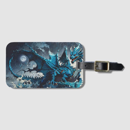 Opstaan uit de Oceans-Dragon Artwork Bagagelabel (Voorkant (horizontaal))