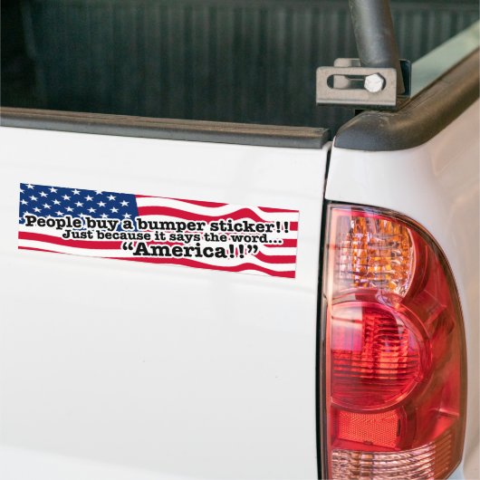 Opstaan voor Amerika! Wees een Amerikaan! Bumpersticker (Op Truck)