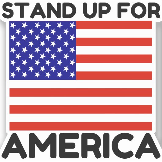 Opstaan voor Amerikaanse vlag Sticker (Voorkant)