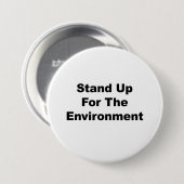 Opstaan voor het milieu ronde button 7,6 cm (Voorkant /achterkant)