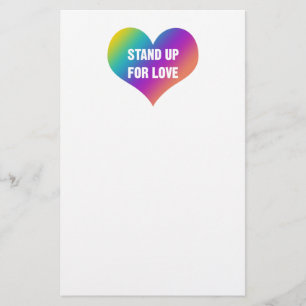 Opstaan voor liefde (regenboogkunst) briefpapier