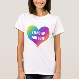 Opstaan voor liefde (regenboogkunst) t-shirt